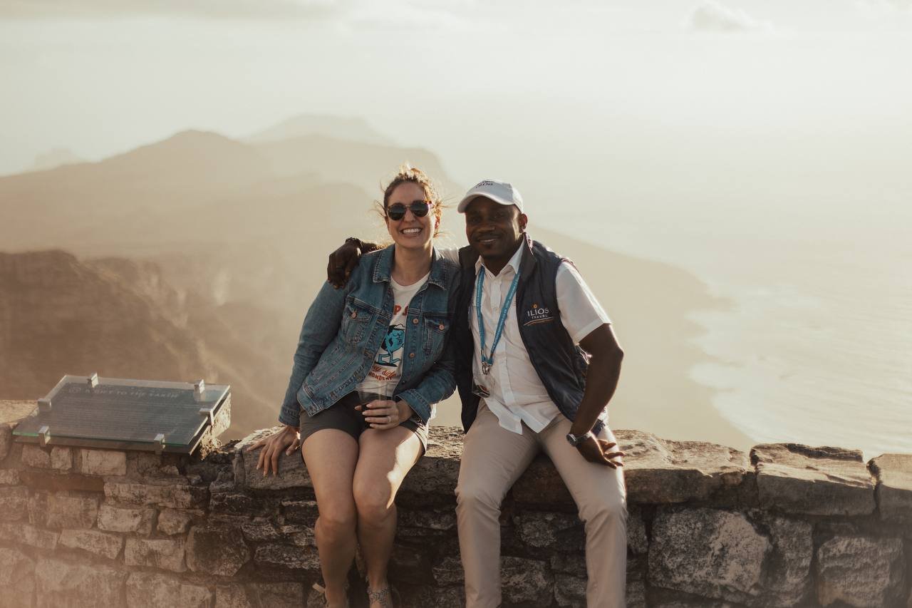 Traveler and local Guide on a group trip to South Africa.