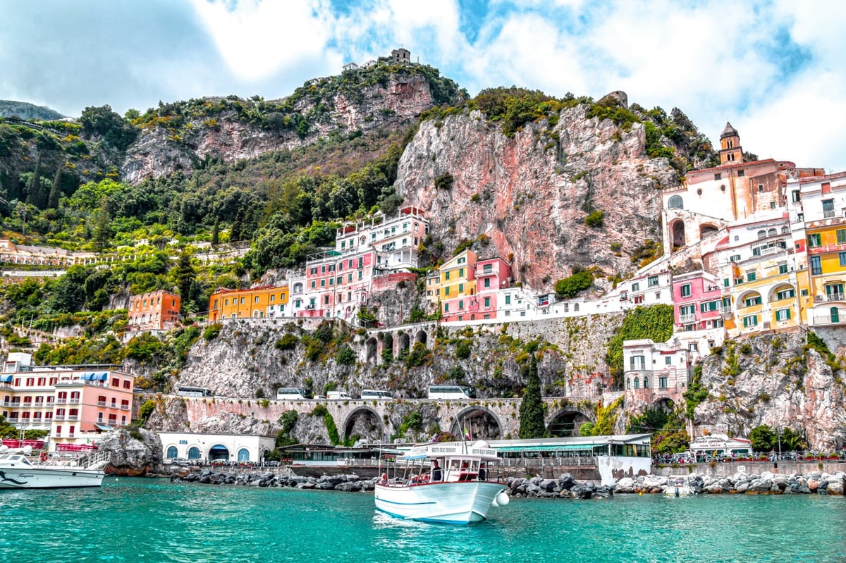 View of the Amalfi Coast in Southern Italy.